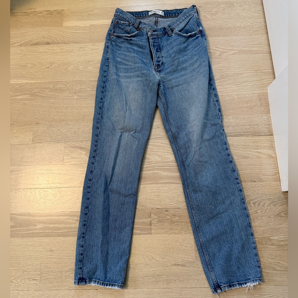 Abercrombie & Fitch Women's Straight Leg Blue Jeans